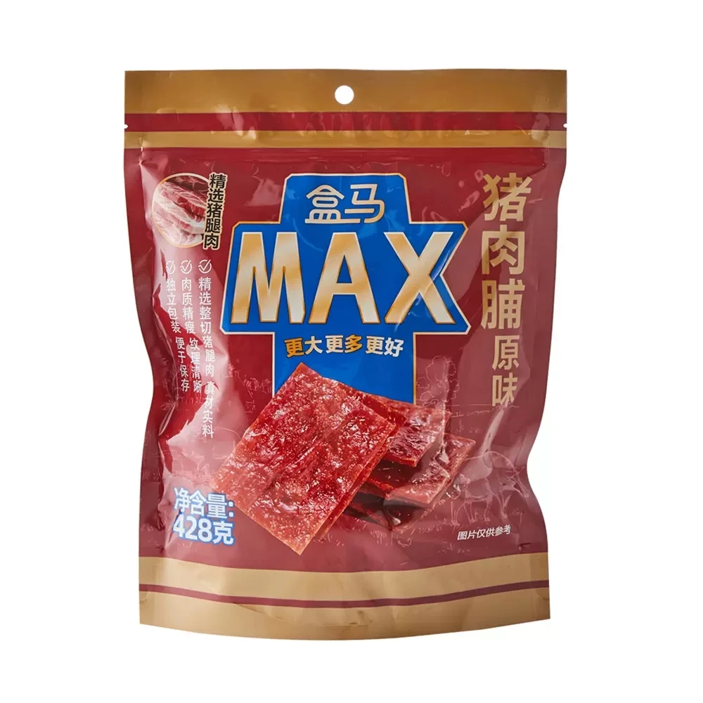 盒马超市 原味猪肉脯428G  独立包装靖江特产肉类小吃肉干零食