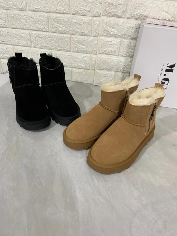 987 雪地靴短筒拉链防滑加厚加绒保暖冬季新款保暖