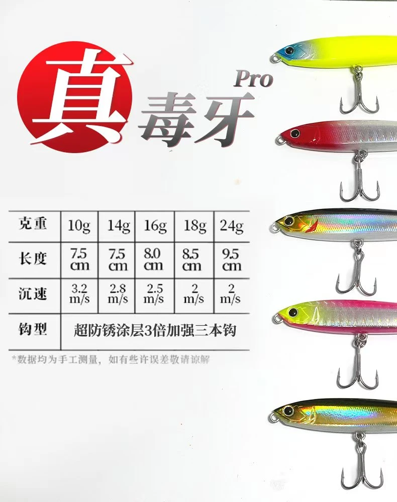 正版毒牙pro铅笔远投沉水铅笔新防锈颤沉翘嘴