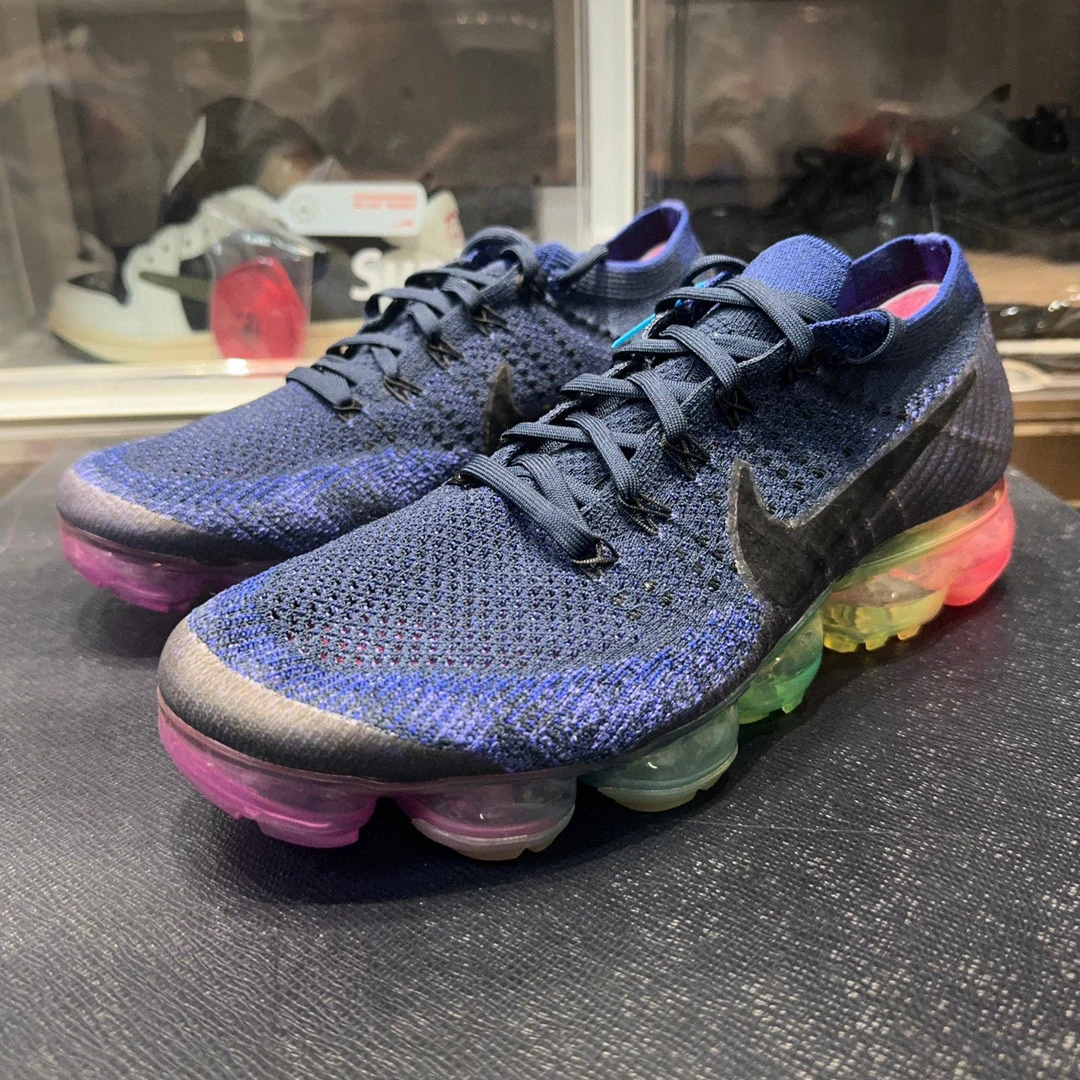 42.5码/NIKE air VAPORMAX 跑步鞋 蓝粉红/95新无盒