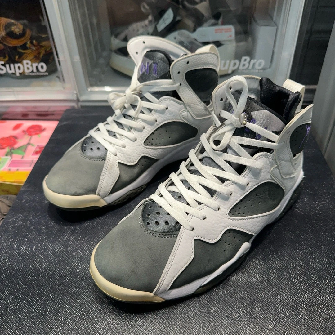 41码/AJ7 燧石灰 高帮 篮球鞋 灰白/95新无盒