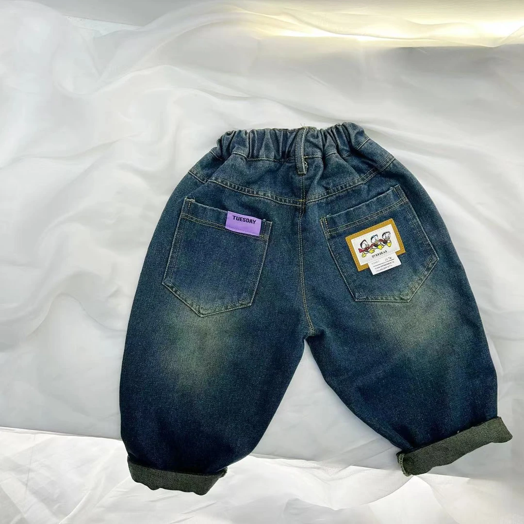 儿童春秋款牛仔裤秋季韩版柔软牛仔裤时尚男童百搭休闲牛仔裤子韩