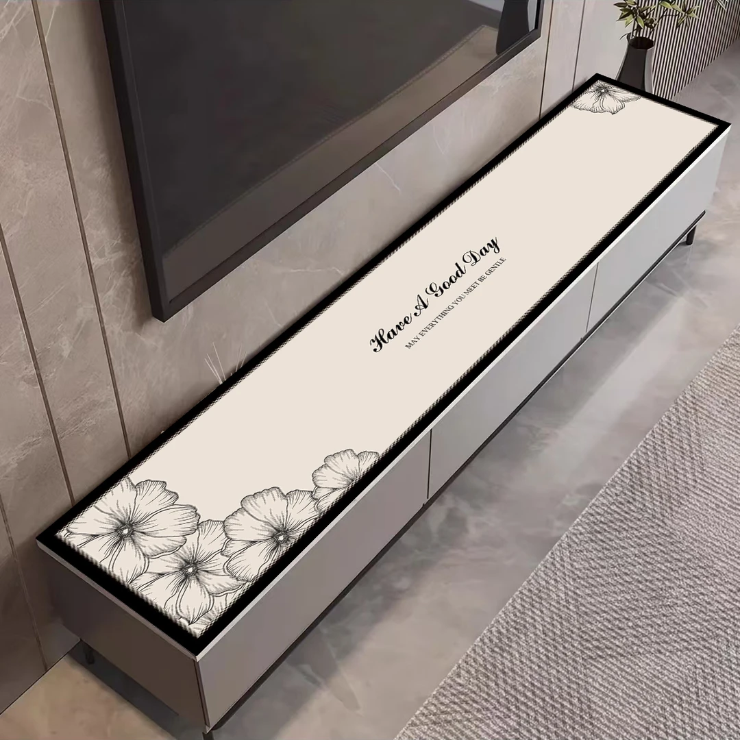 皮革电视柜台面垫轻奢免洗防水防油家用餐边柜玄关柜鞋柜台面垫子