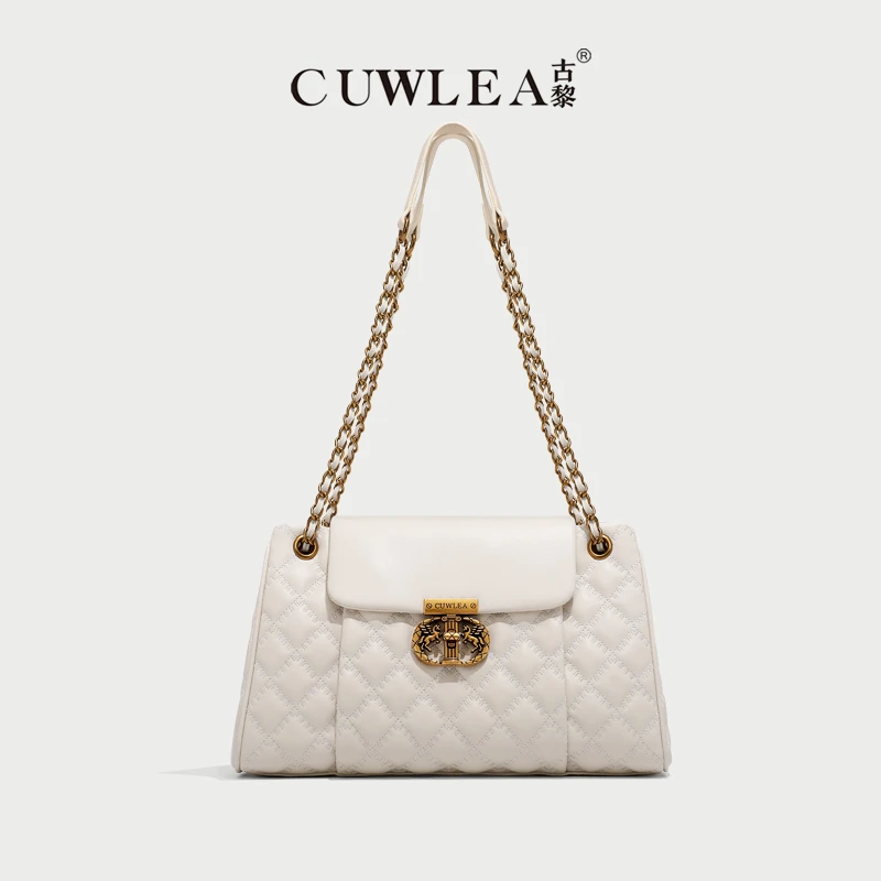 【CUWLEA/古黎】小香风新款女包绣线菱格百搭斜挎包GL-6156