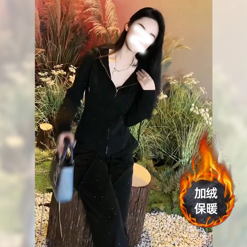 飒酷风休闲时尚套装女2025年秋季高级感欧货外套上衣阔腿裤两件套