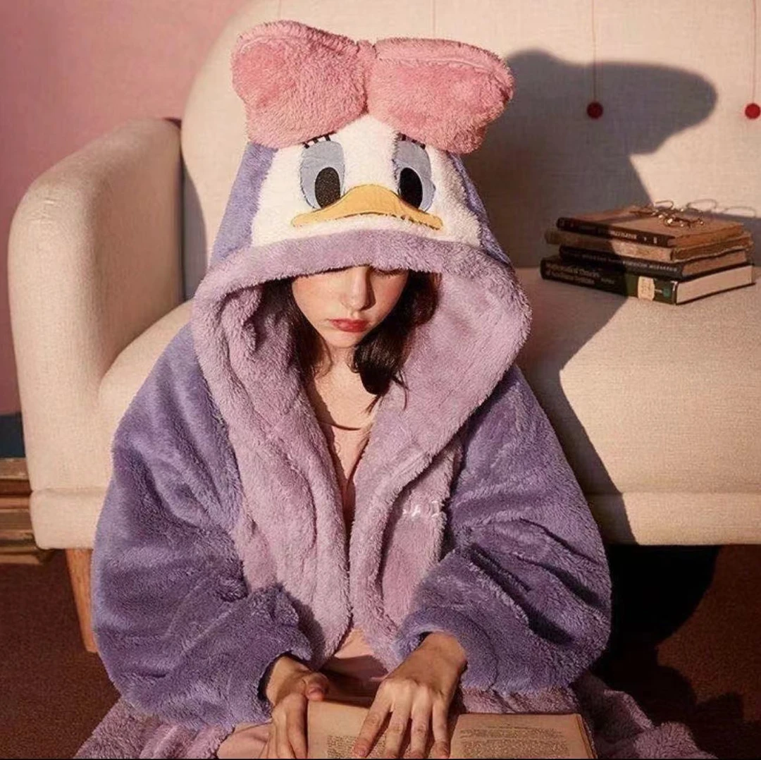 【粉丝福利】珊瑚绒睡衣女秋冬睡袍加绒加厚长款家居服女冬毛绒