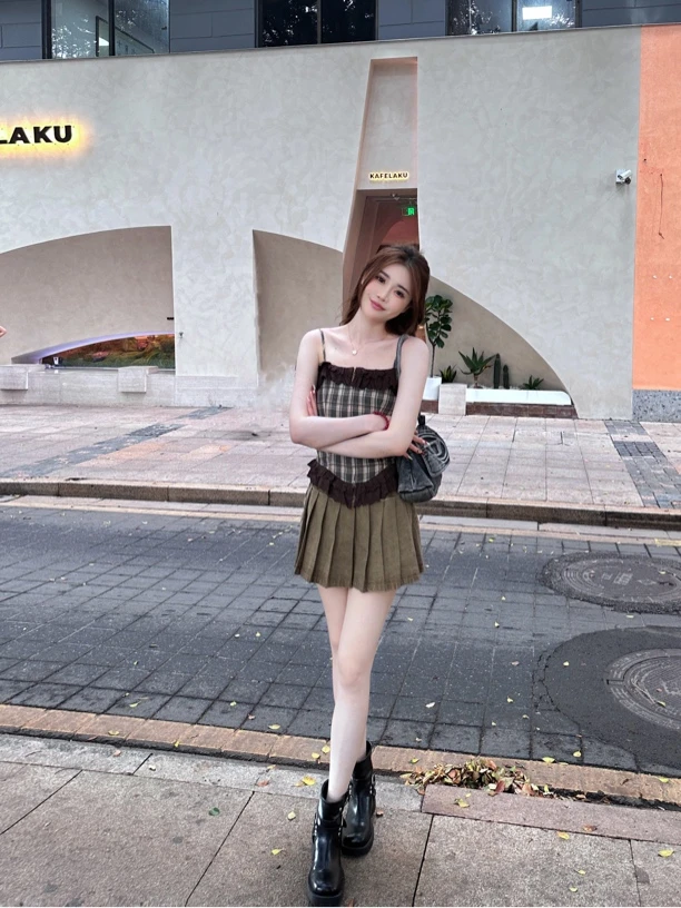 SoulRou【卡卡公主】夏季辣妹显瘦复古A字半身裙