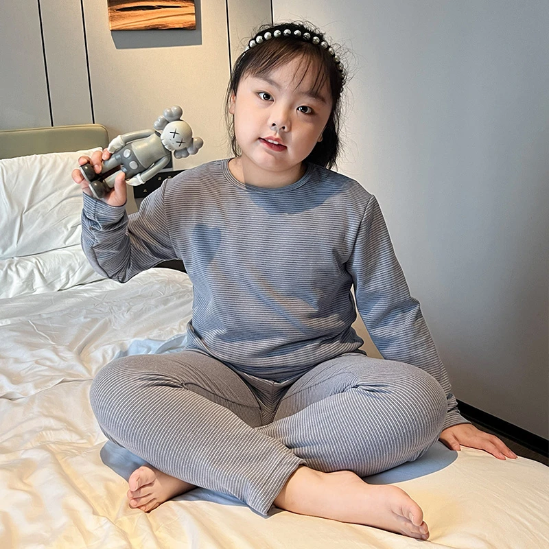 胖女童秋衣秋裤新款中大童秋冬睡衣胖女孩保暖内衣套装居家服2件t