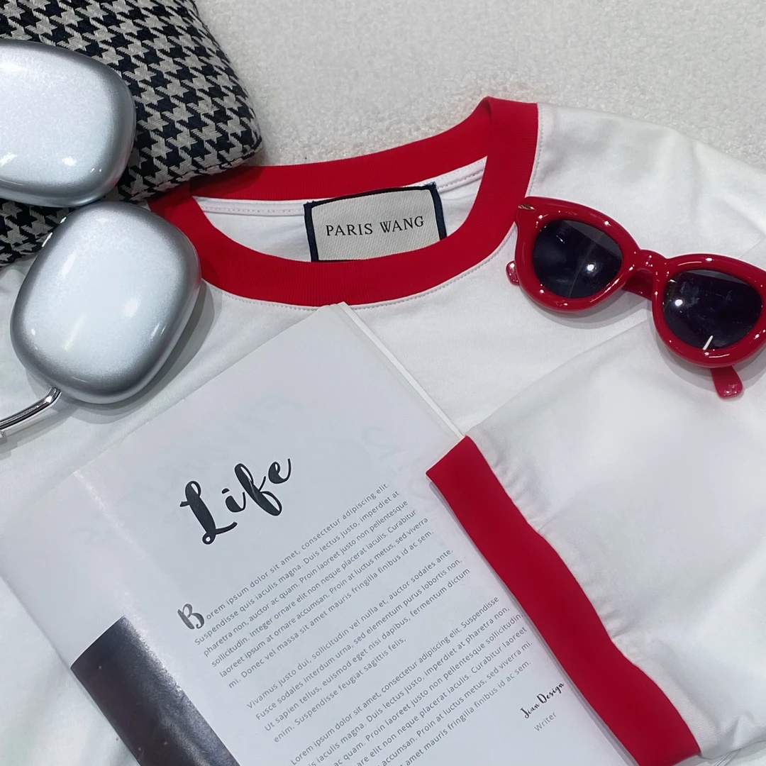 【小马车】韩版女士卡通印花宽松潮流简约上衣圆领短袖T恤07-22372