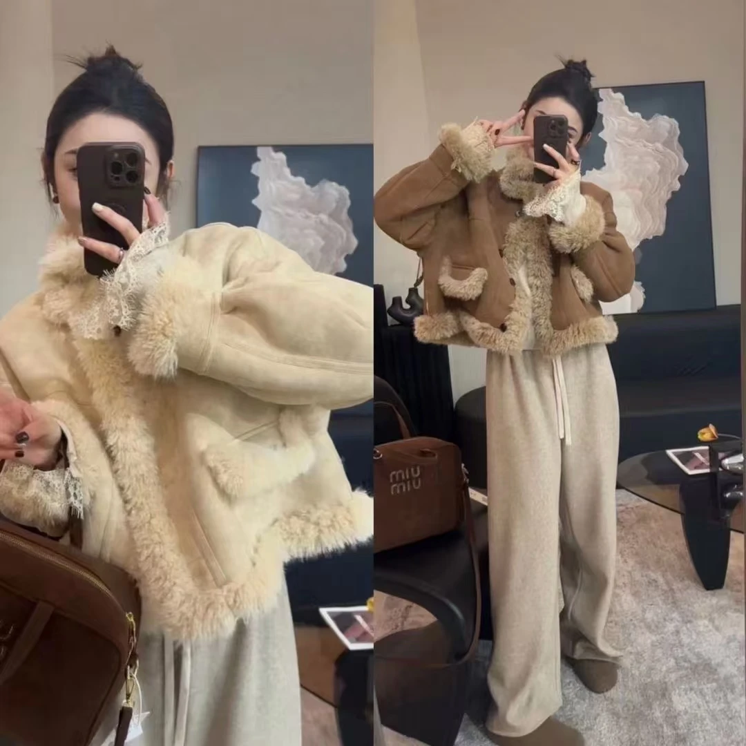 皮毛一体女冬季加厚韩系外套99