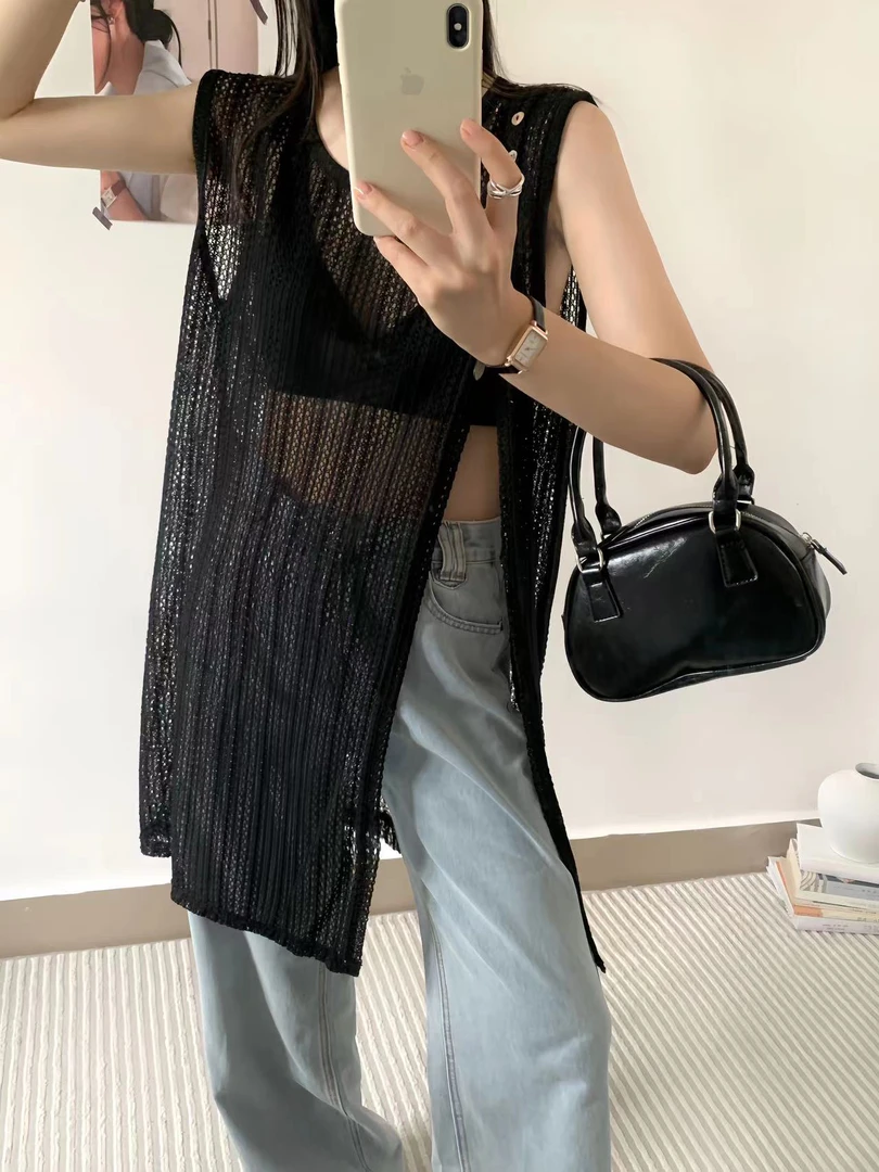 女装吊带时尚百搭夏季蕾丝宽松薄款韩版设计感外搭