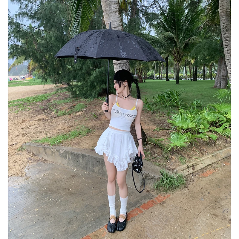 【温油小公主】不规则蕾丝边半身裙女辣妹低腰短裤裙3665