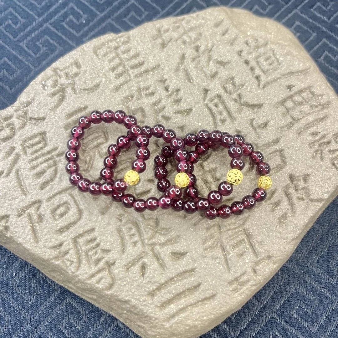 【大师兄】18K金镂空珠子戒指玛瑙福利品天然产品纹路实物