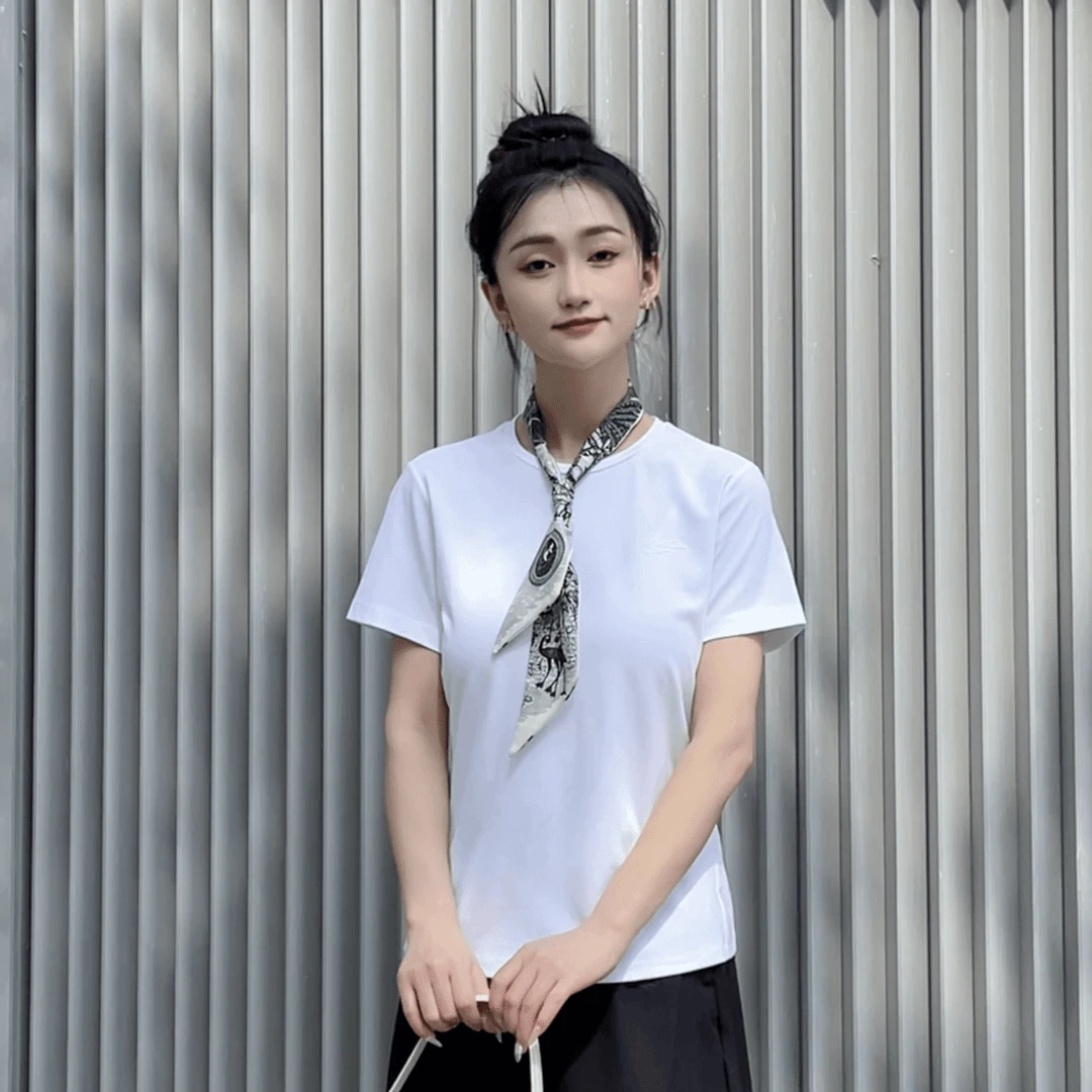 安踏X吨吨冰丝短袖T恤女2024年夏季新款冰肤透气针织t恤162437155
