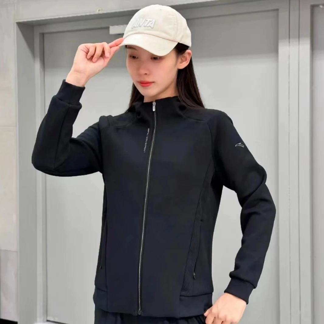 【秋冬加绒】安踏2024女子保暖针织连帽运动外套162447757RS-LL