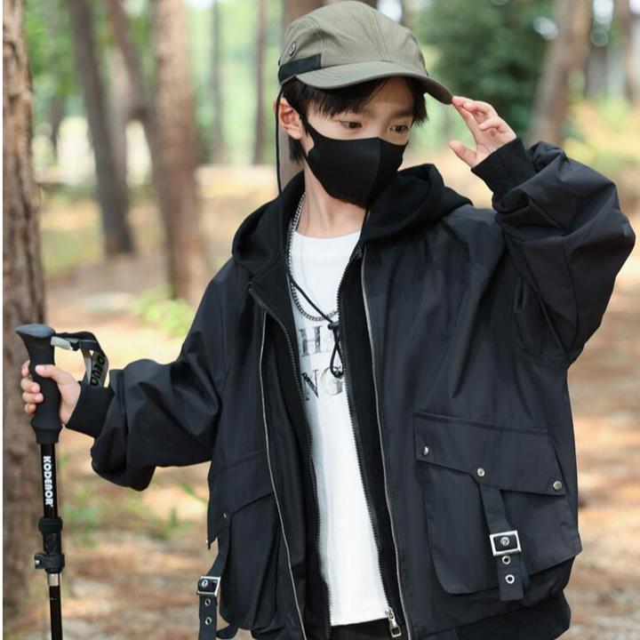 男童外套加棉2024新款儿童时尚痞帅上衣冬季休闲男孩潮流宽松上衣