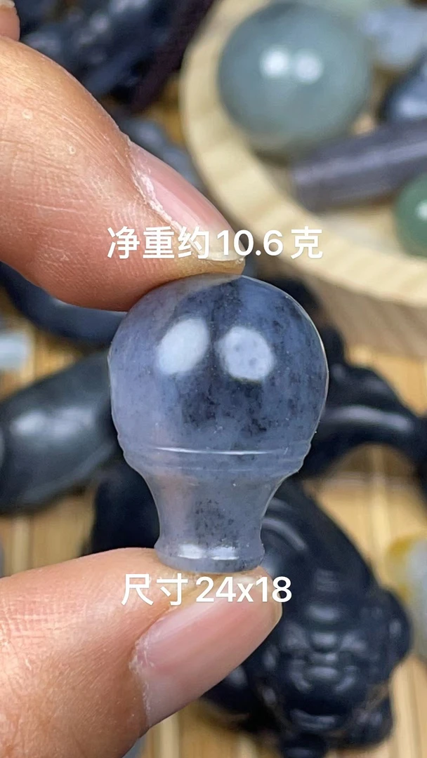 天然和田玉籽 料青花手工制作三通配饰