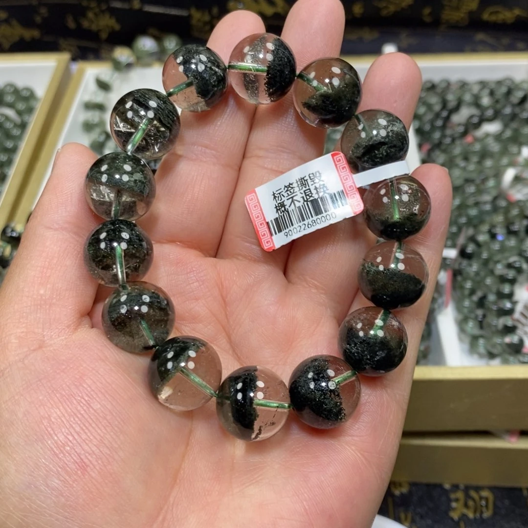 水晶手串未镶嵌绿幽灵手串