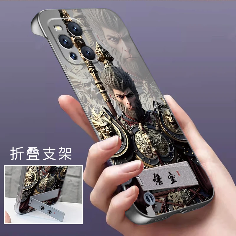 适用OPPOFindX3手机壳金属漆支架无边框散热超薄保护套时尚潮悟空