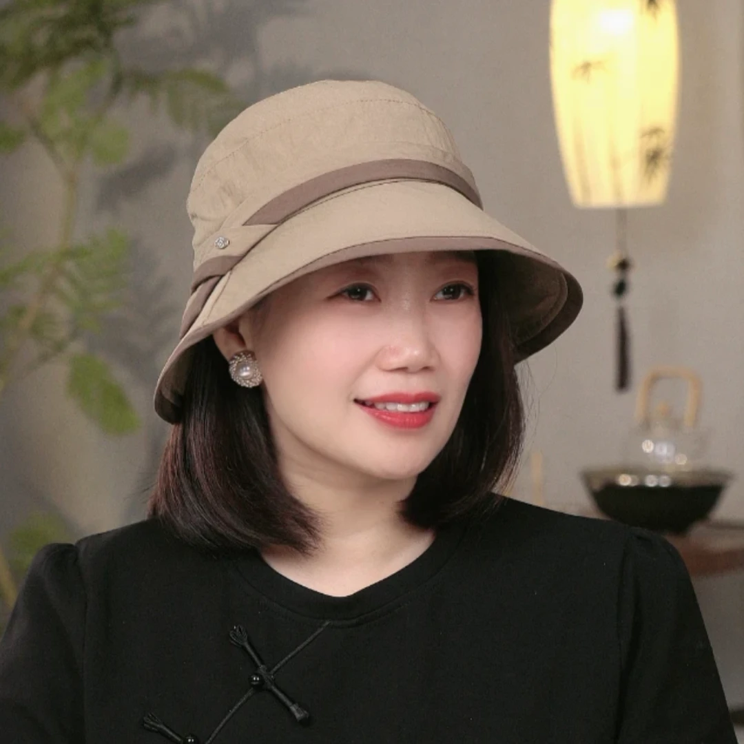 【主播同款】中老年女士2024新款夏季百搭遮阳帽防晒早春出游渔夫帽