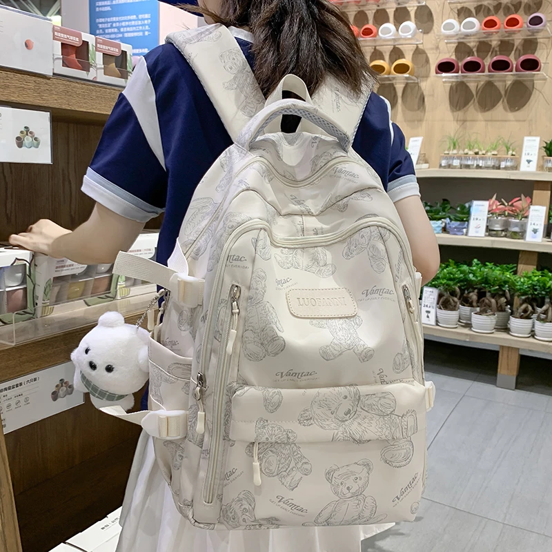 日系书包女中学背包推荐初中生三到五六年级小学生双肩包小熊可爱
