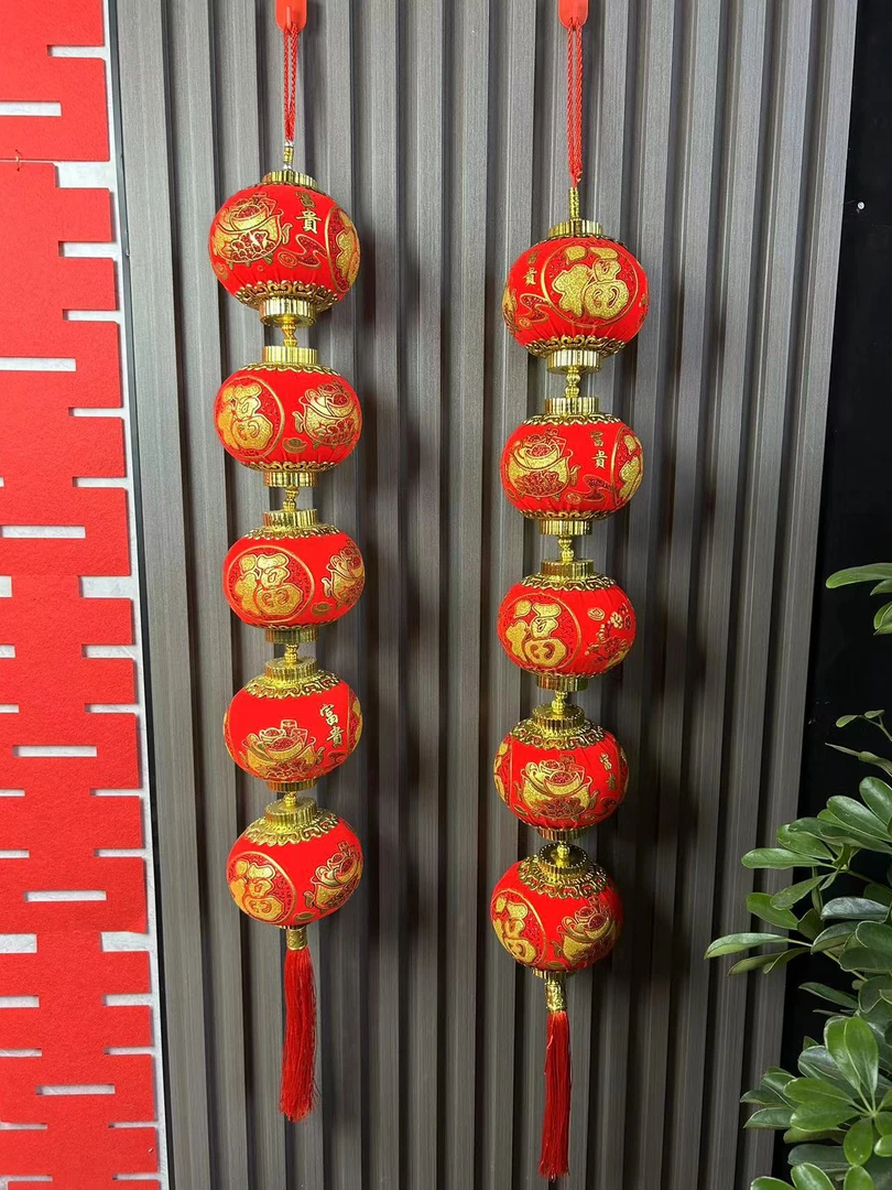 大号福字灯笼彩印绒布手工制作室内端午新年乔迁春节喜庆装饰挂饰
