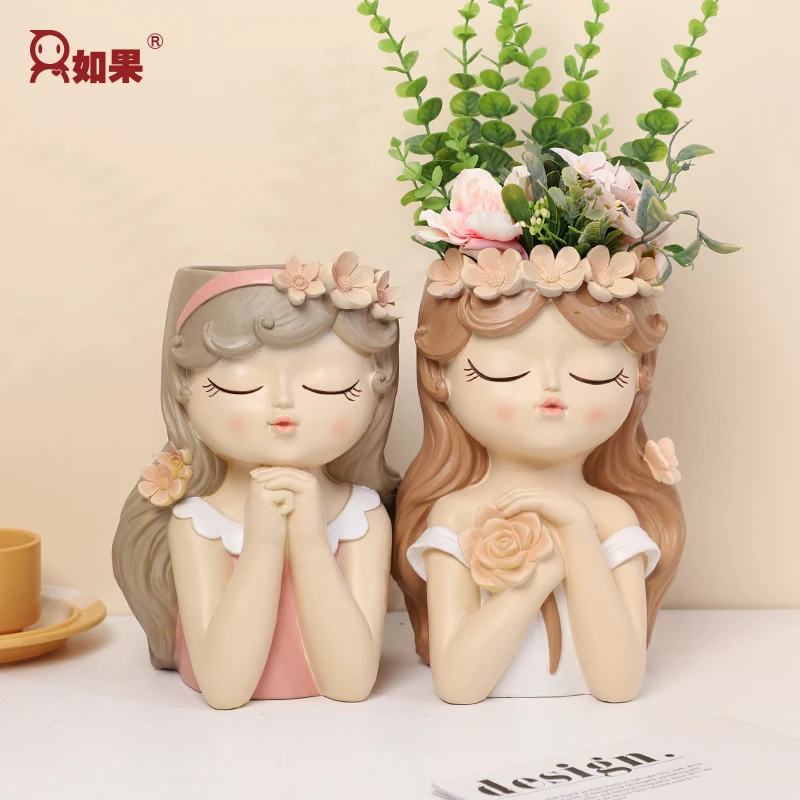 ROOGO/如果土培多肉花盆鲜花仙女百合盆栽放置简约摆件装饰品大号