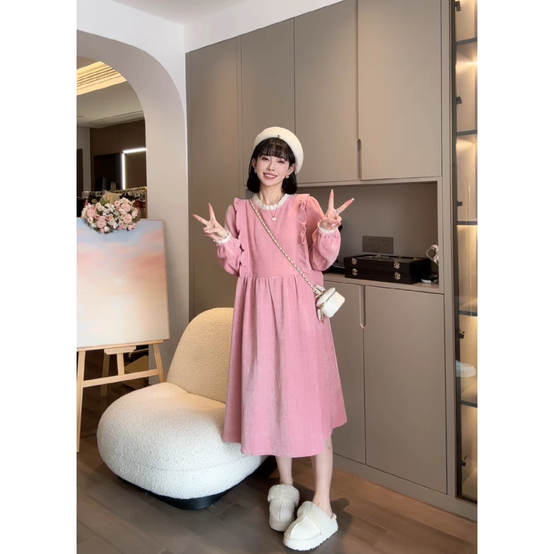 【捕梦岛屿】娜娜的孕期穿搭/孕妇装秋冬时尚气质连衣裙