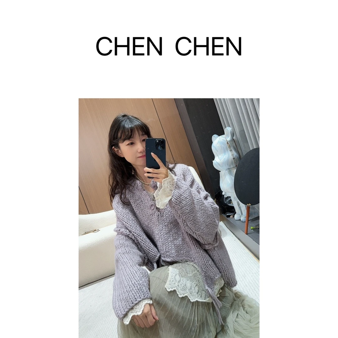 慵懒感不规则流苏毛衣-652711