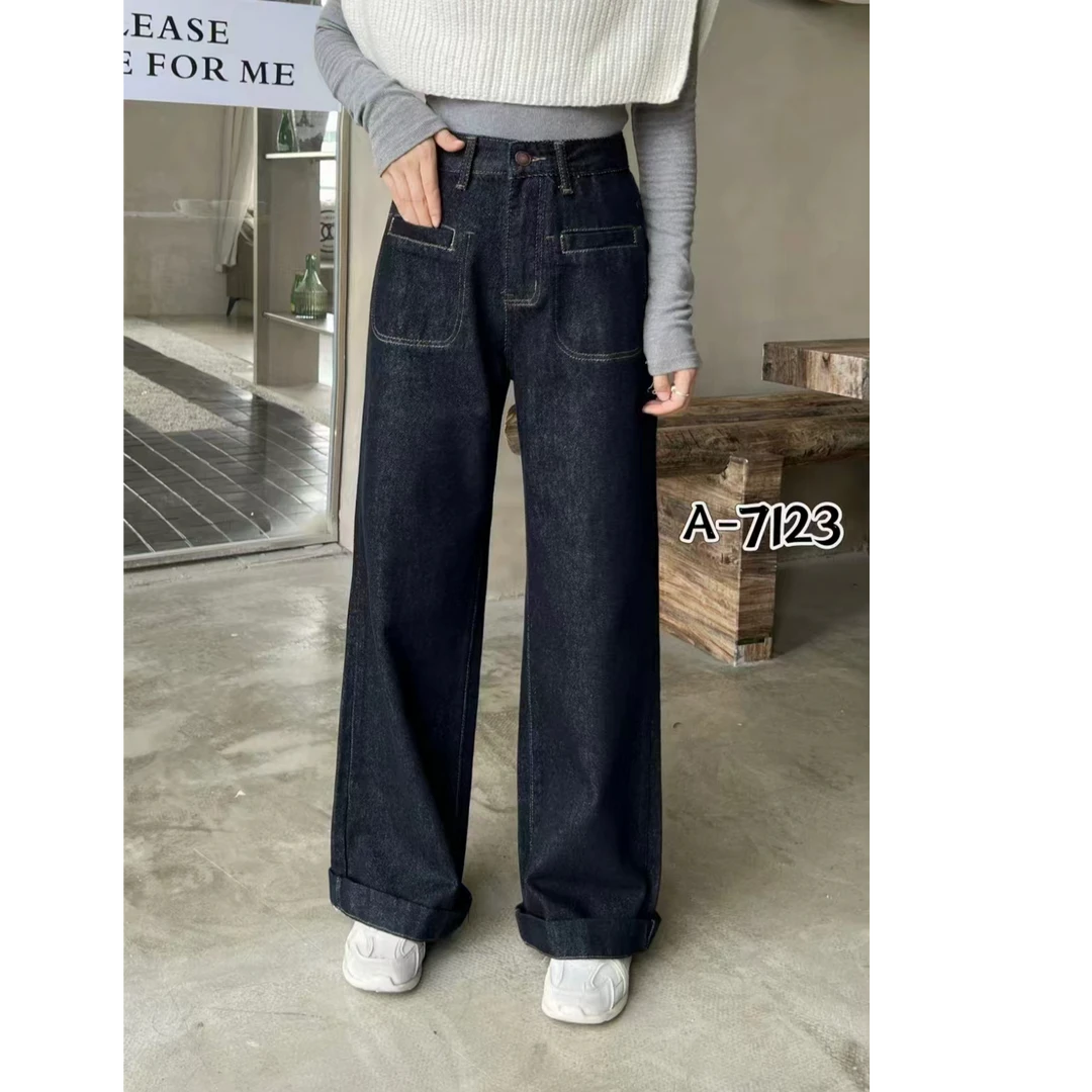 《优麦汇》KH7123秋款水洗牛仔裤显瘦百搭新款裤子
