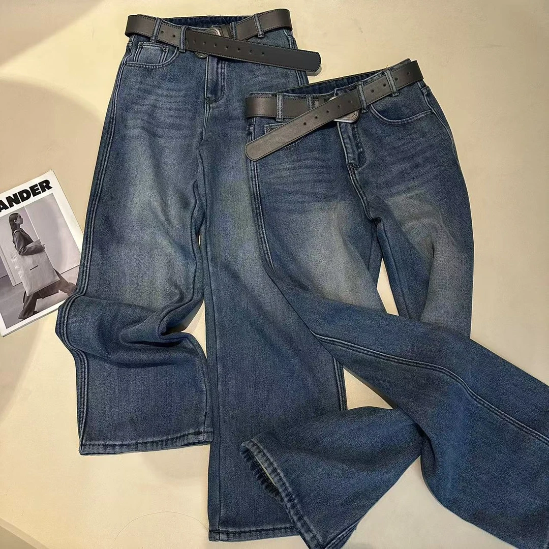 《优麦汇》KH7326冬款加绒水洗牛仔裤显瘦百搭新款裤子