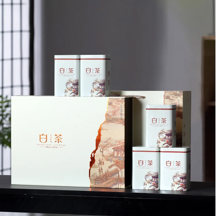 通用安吉白茶包装盒散茶空礼盒2罐5罐半斤天目湖白茶礼盒空盒茶仓