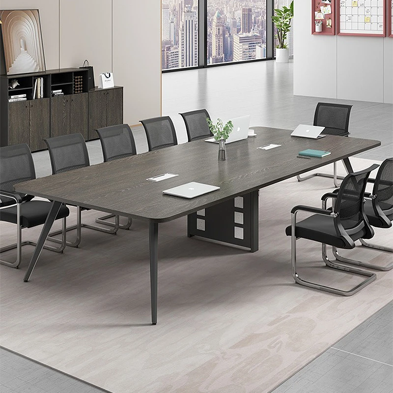 多人会议桌简约现代办公室家具长条桌椅组合工作台大桌子办公长桌