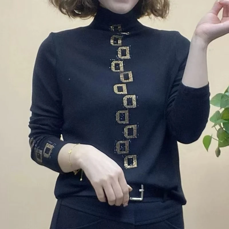 【撤拒断码甩】M1122冬季时尚百搭气质长袖保暖打底衫上衣女