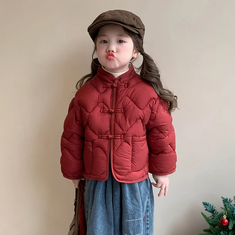 女童新中式棉服冬装2025新款女宝宝加厚棉衣儿童中国风新年服外套
