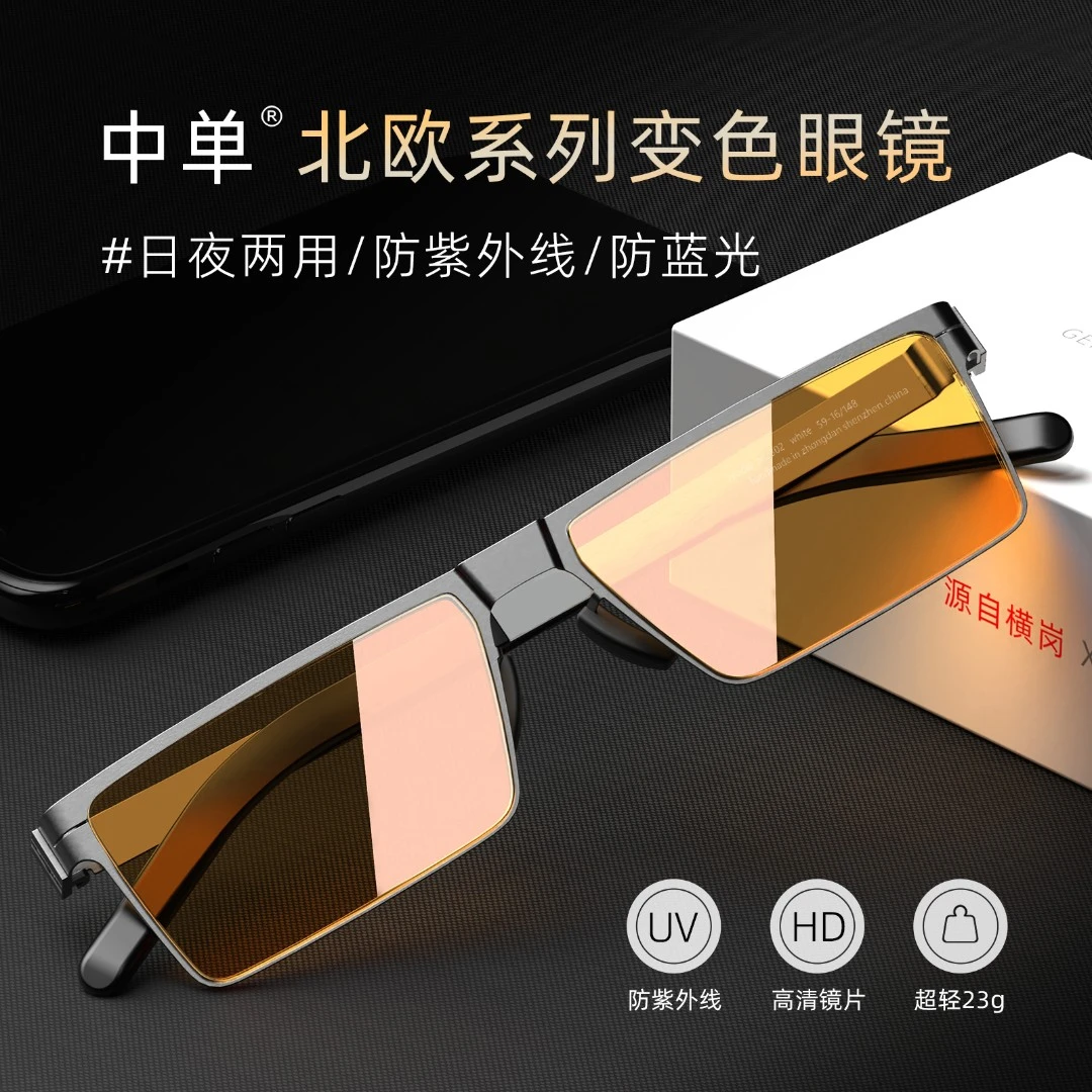 中单【许亚军】高档变色眼镜太阳镜男墨镜防蓝光紫外线2406男士商品图