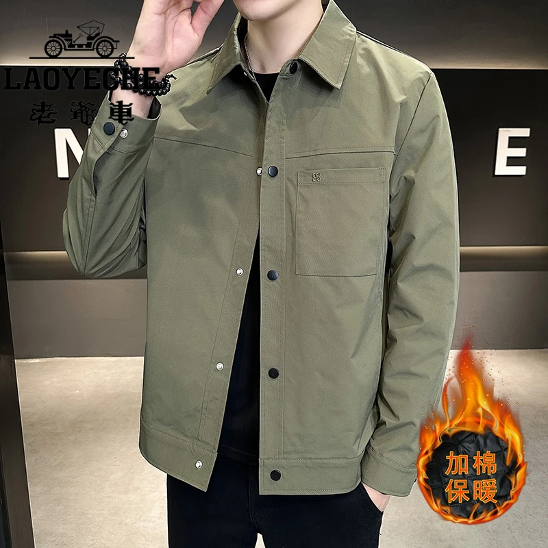 老爷车高级感外套男春秋款潮流休闲立领夹克2024新款潮牌痞帅衣服