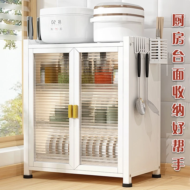 鑫亿友厨房碗碟沥水收纳柜带柜门碗盘柜防尘餐具碗筷沥水置物架