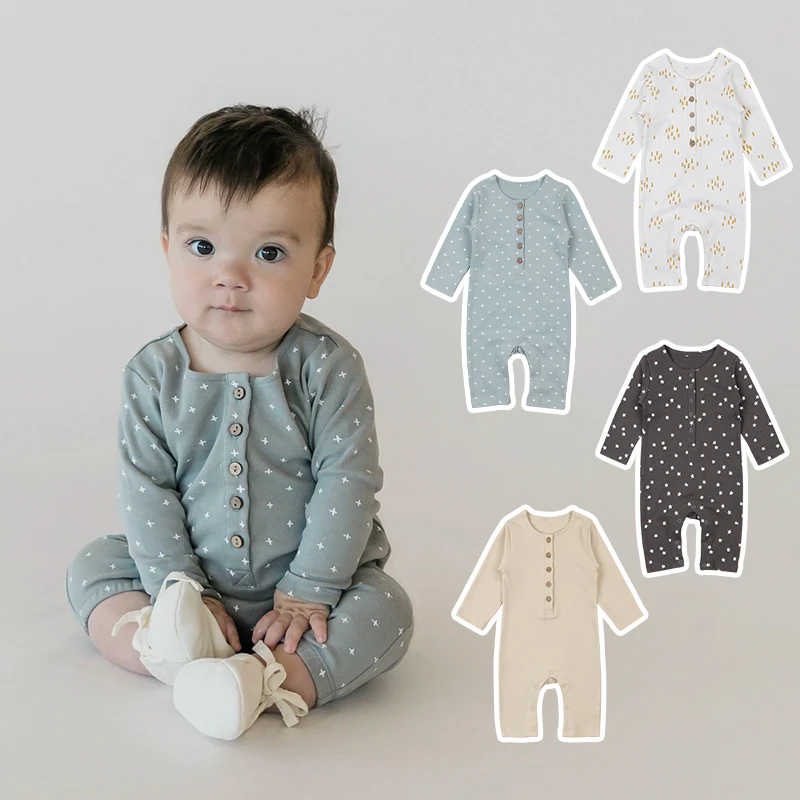 ins北欧风洋气宝宝可爱连体衣长袖春秋哈衣男幼儿外出服超萌炸街