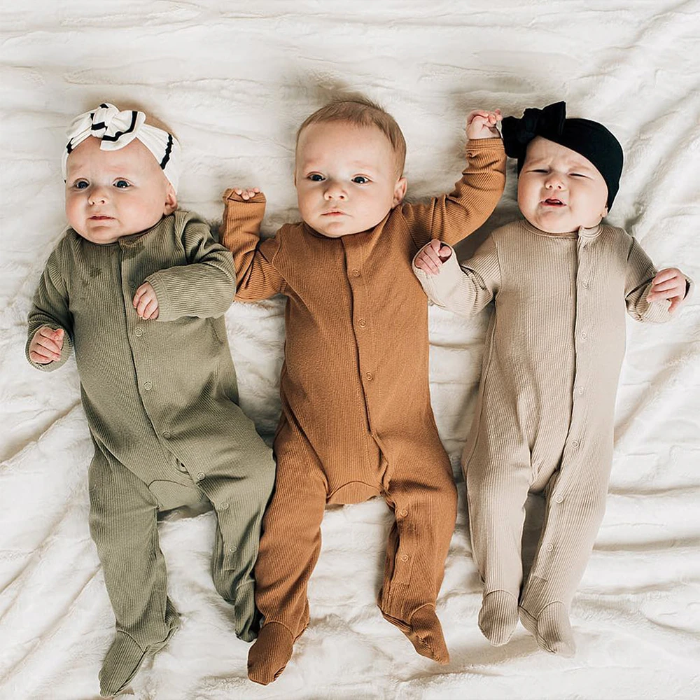 宝宝包脚连体衣春装新生儿保暖春秋长袖幼儿连脚外出服超萌炸街