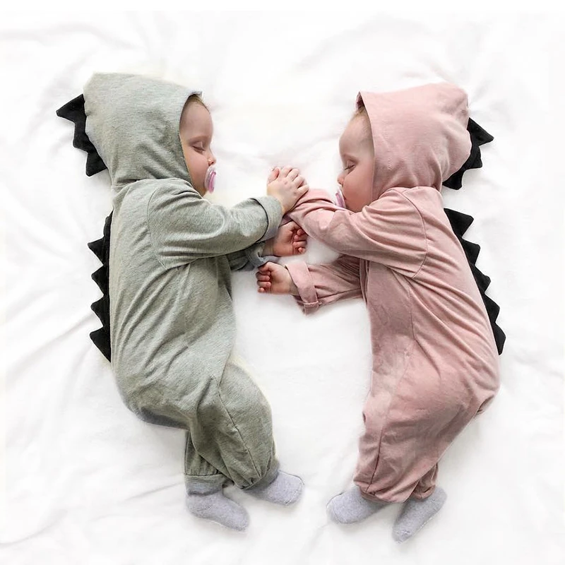 ins北欧风恐龙翅膀宝宝春秋连体衣婴儿外出洋气网红爬服1-3岁哈衣