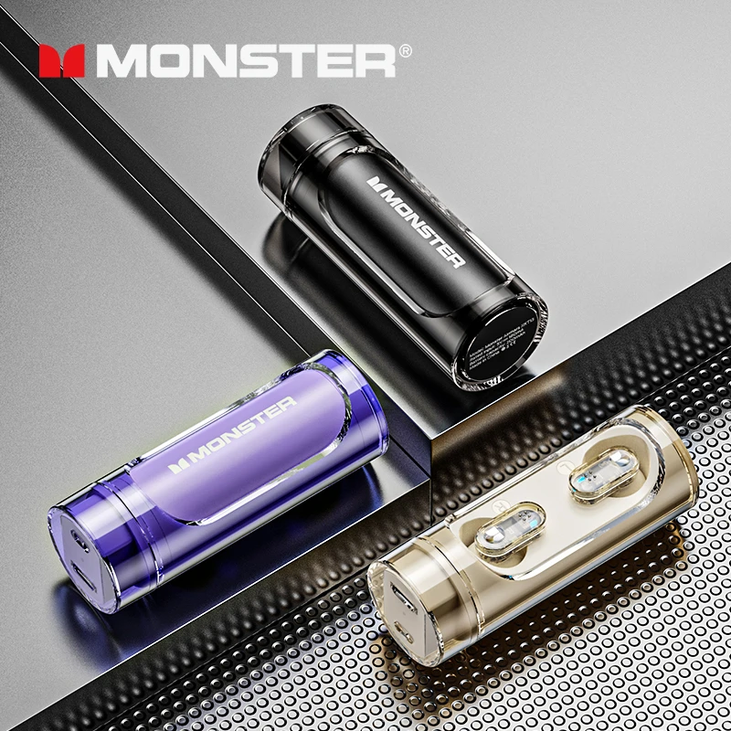 MONSTER/魔声正品XKT13 透明旋转式设计真无线降噪蓝牙耳机通用款