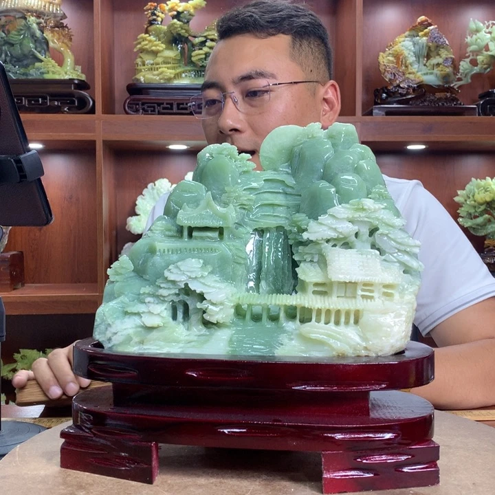 【闪购商品】蛇纹石玉(覆膜)珠宝奇石未镶嵌明**产