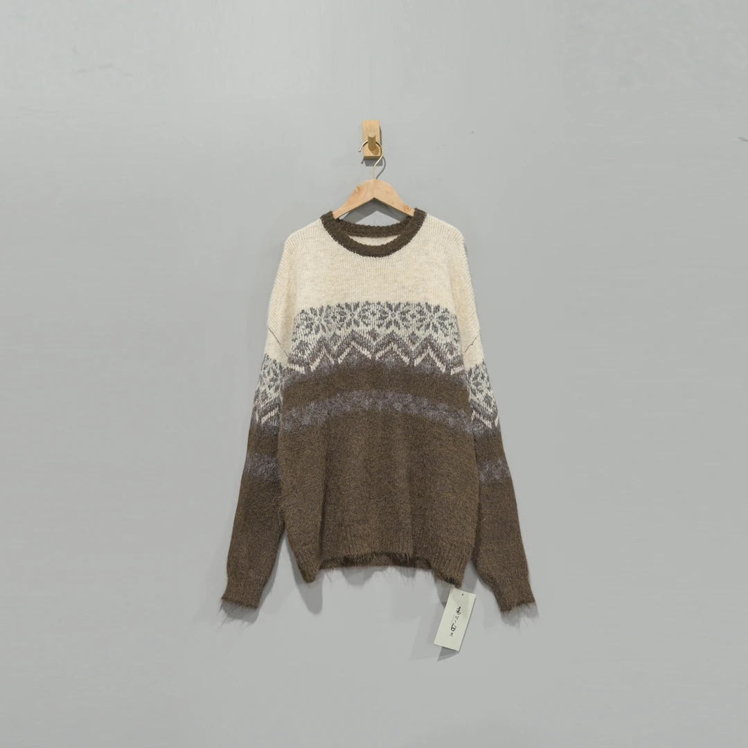 【且听风吟】0611513文艺百搭圆领提花保暖套头毛衣 衣长74 胸围130