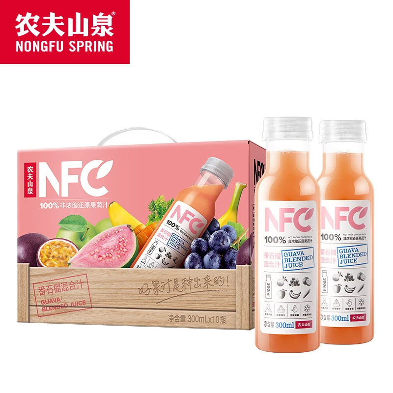 农夫山泉100%NFC300ml整箱纯果蔬汁饮料芒果番石榴苹果香蕉汁礼盒