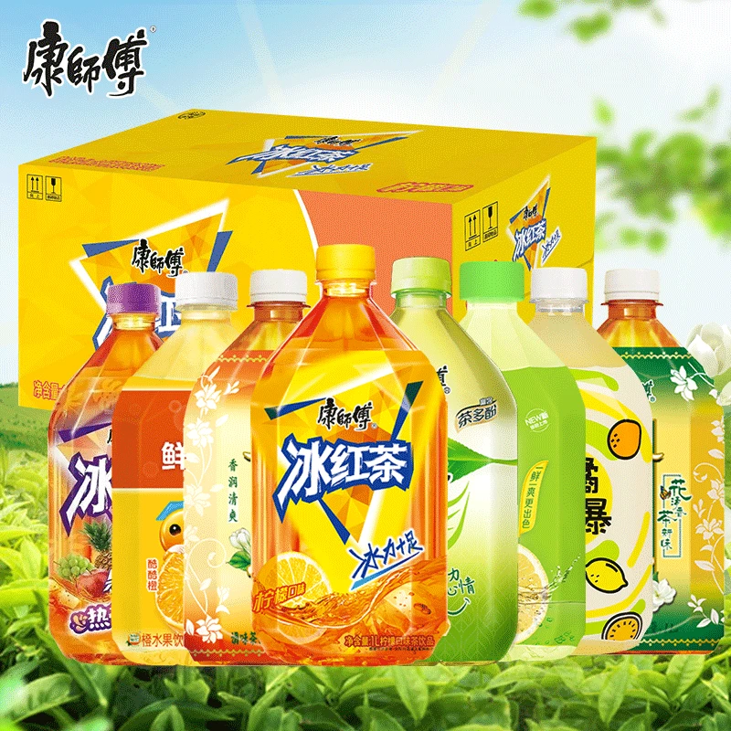 康师傅冰红茶1升*12瓶绿茶茉莉清茶蜜茶多口味金桔饮料饮品整箱装