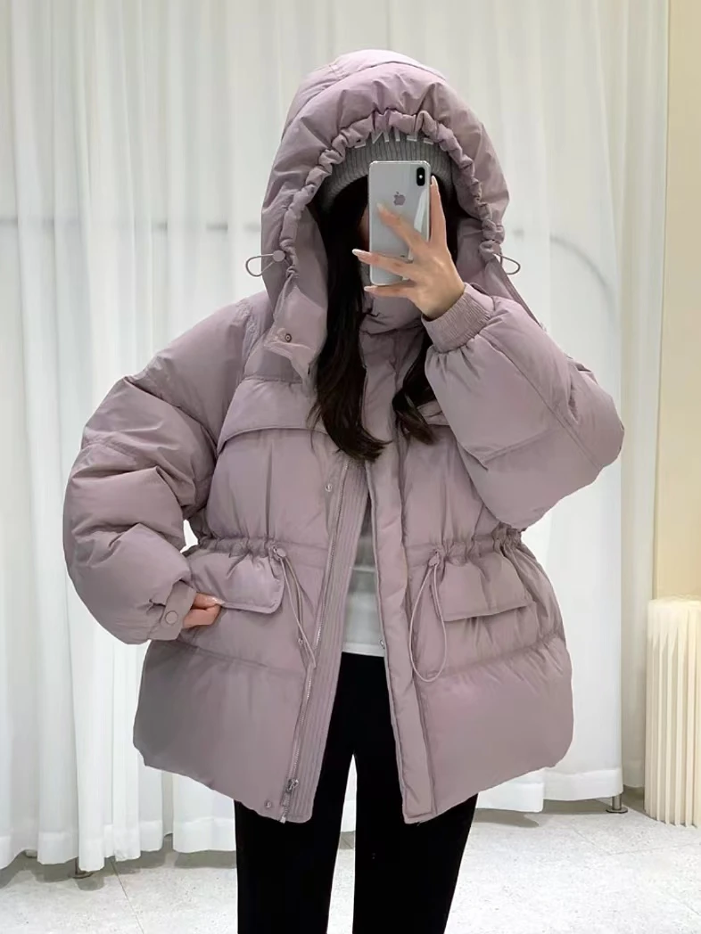 012韩系温柔风收腰显瘦中长韩版羽绒服