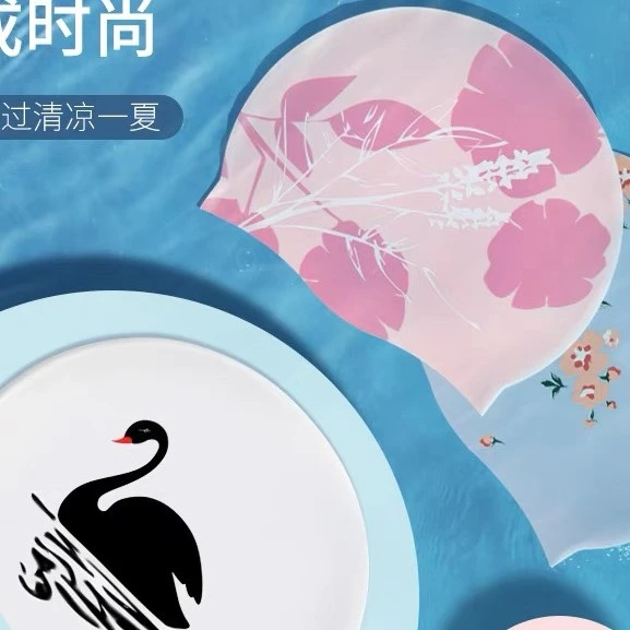 女士硅胶泳帽花色随机
