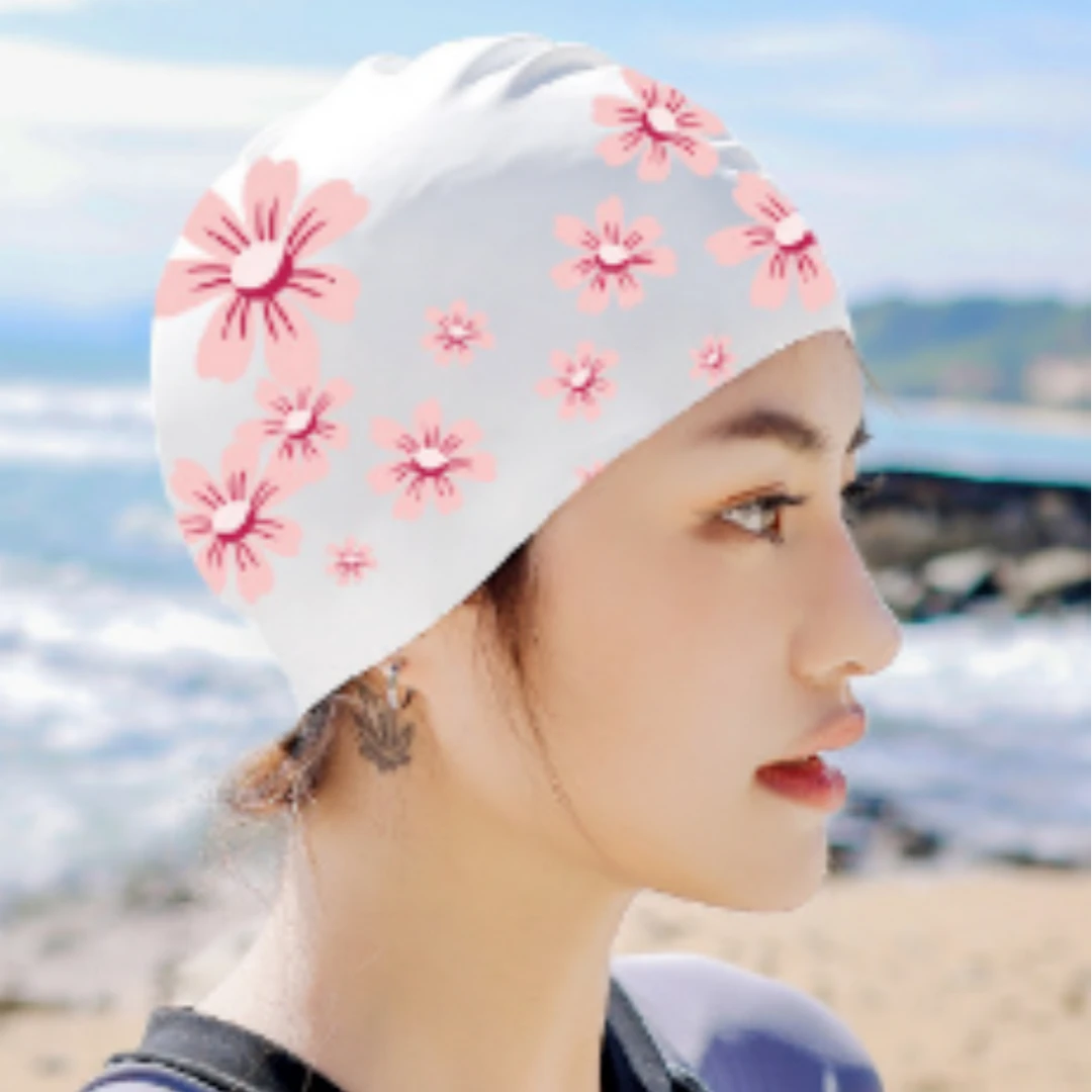 宜肤硅胶泳帽女款成人大头围不勒头2024新款长发加大护耳防水泳帽