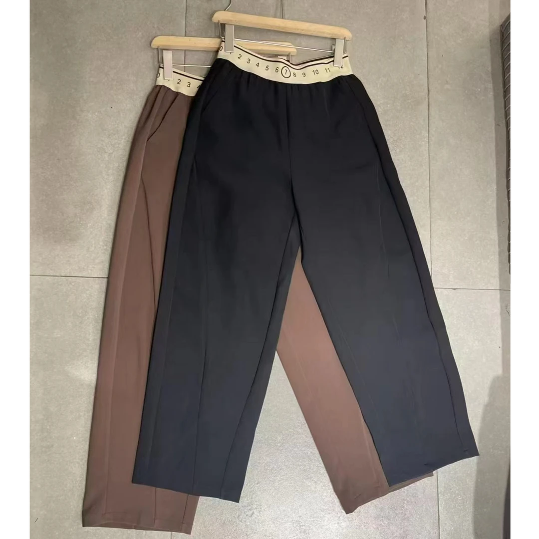 【锦衣服饰】王8009（6088）百搭撞色字母腰显瘦奶奶裤